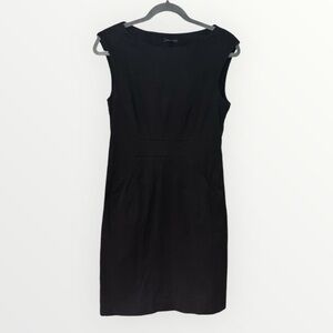 Theory Black Wool Structured Sheath Dress Size 6